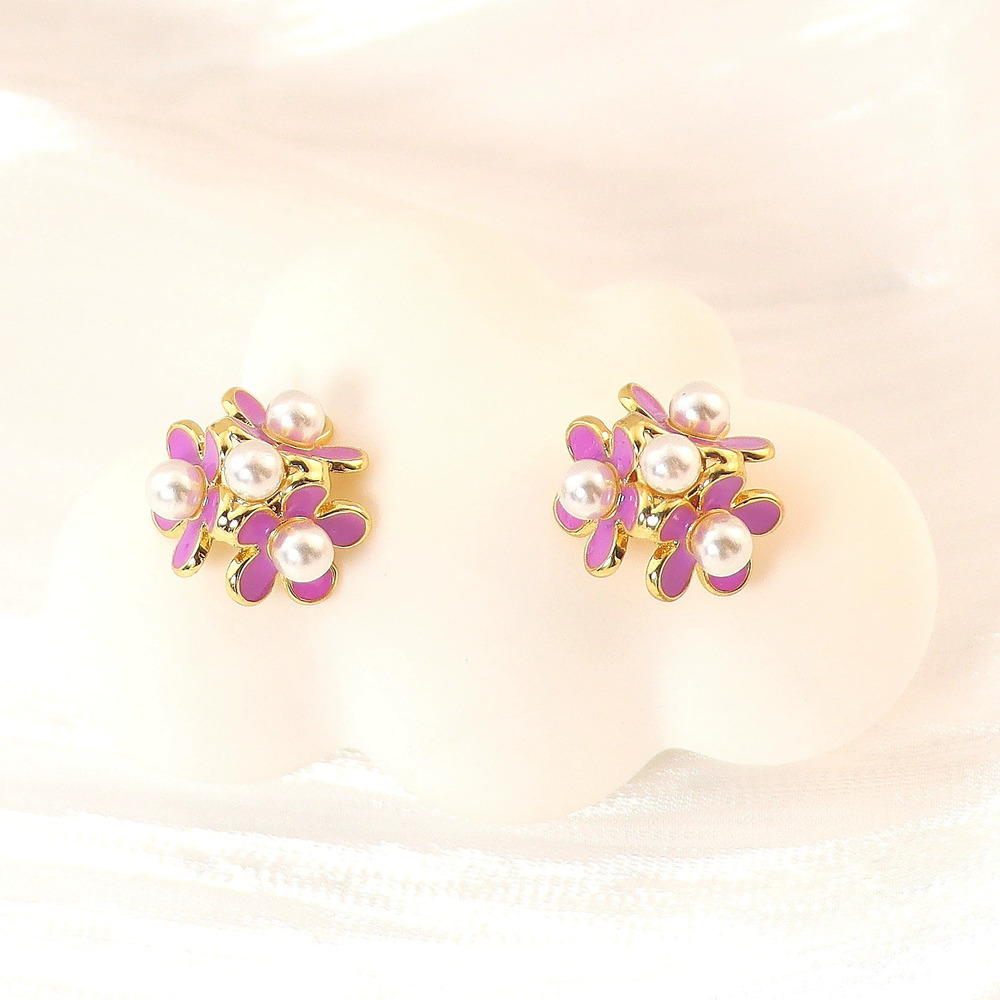 Kate SPADE Pearl Daisy 3D Earrings Gold Plated Multicolor Studs